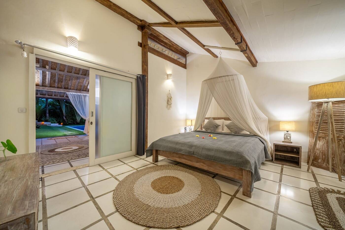 Second bedroom opening onto the garden and pool, Canggu, Bali