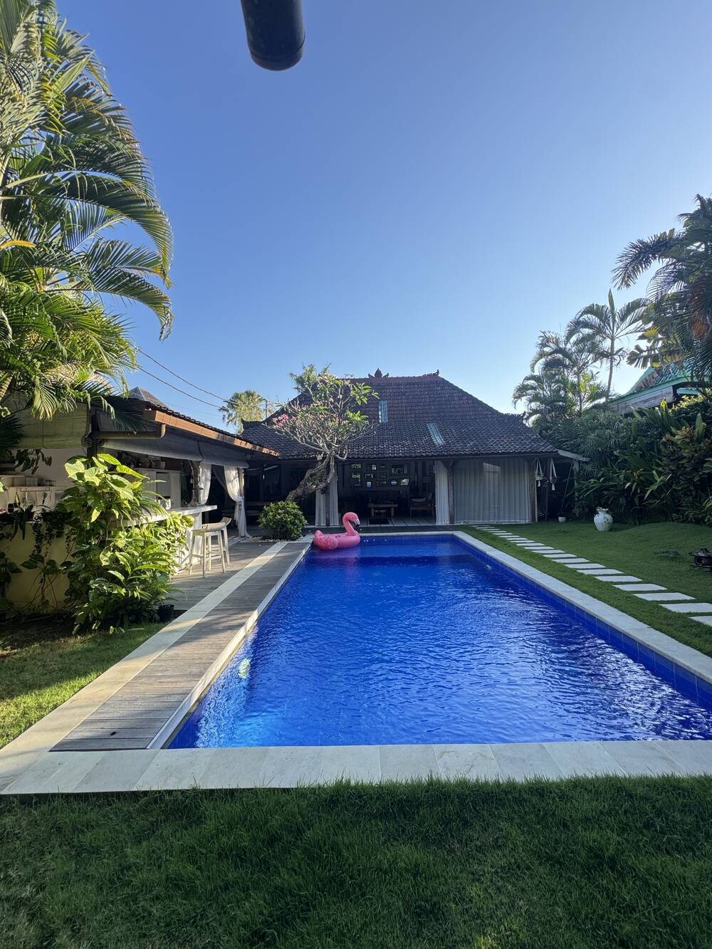 Private pool and tropical garden at Villa Desa Naga 1, Canggu, Bali